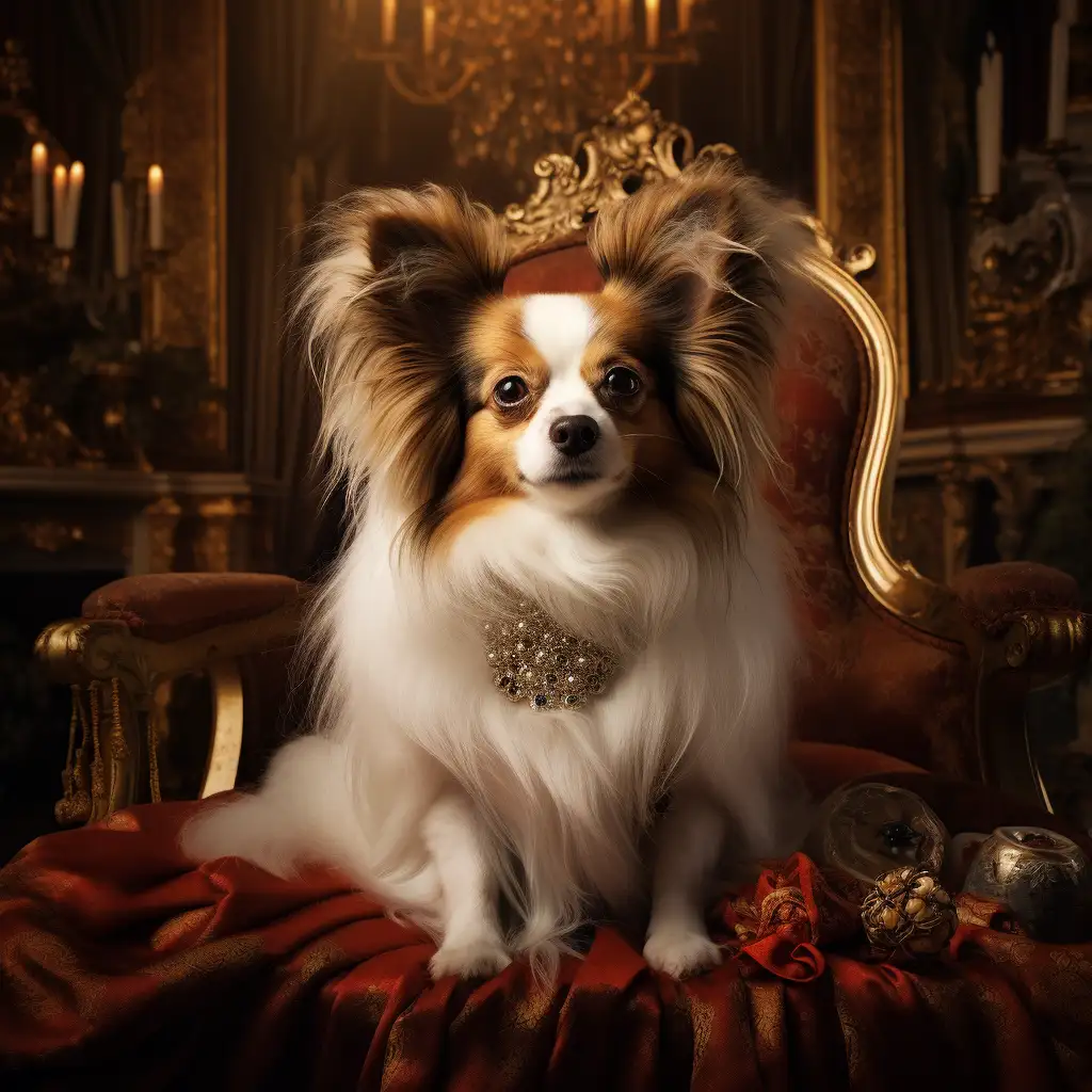 Papillon in a royal house